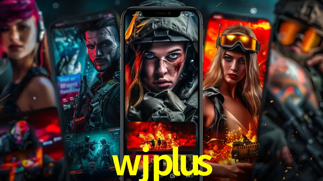 Montagem de telas de celular mostrando diversos personagens, masculinos e femininos, de um jogo de tiro, ilustrando a diversidade de equipes de e-sports para apostar no wjplus.